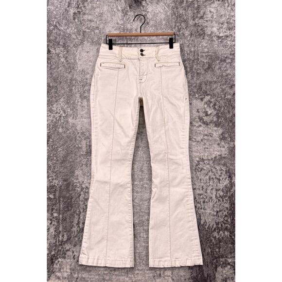 Frame Denim Denim - Frame Jeans 29 Womens Le High Flare Leg Seamed Front White Denim
